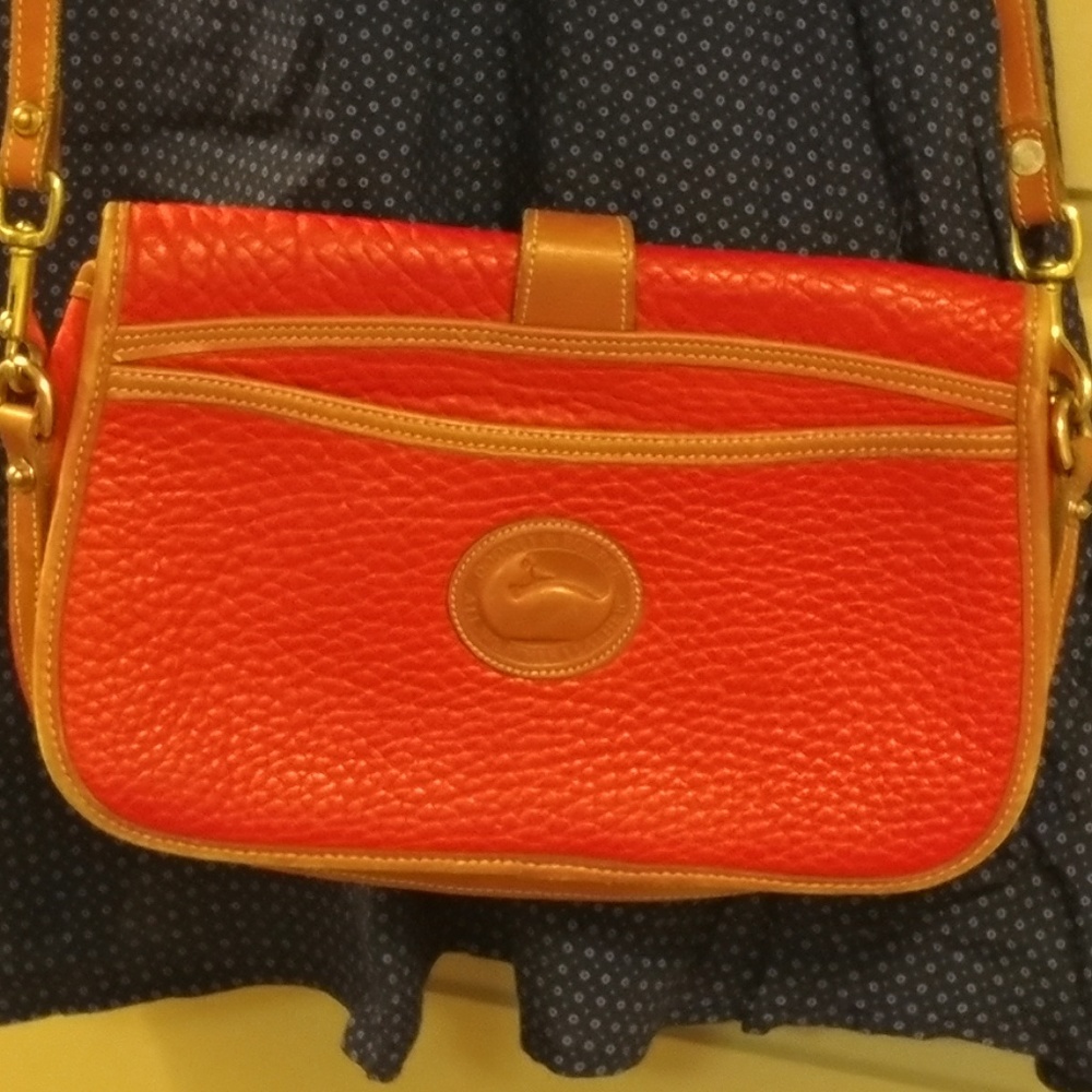 Red DB Cross Body Leather Unlined Bag